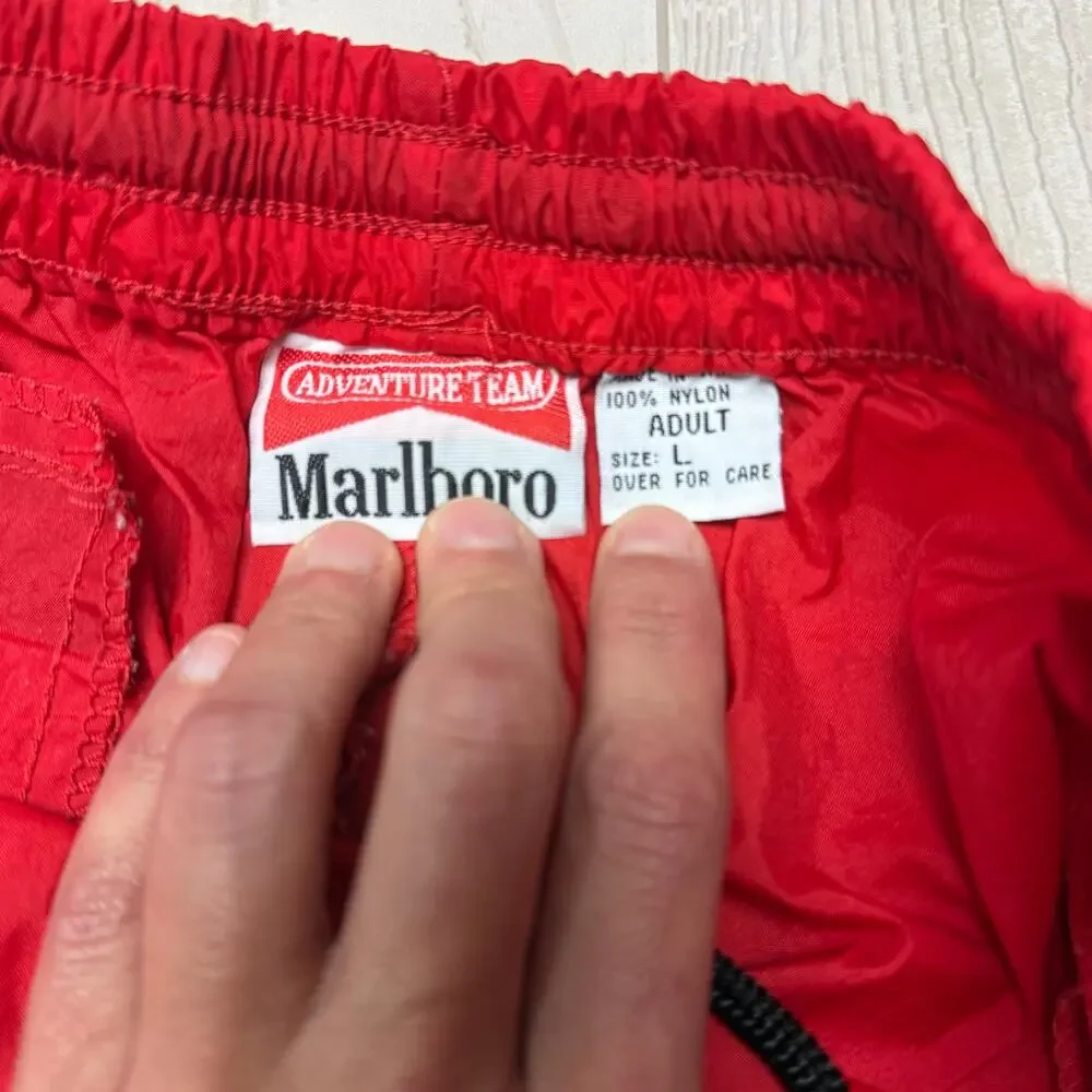 Vintage Marlboro Adventure Team Red Nylon Windbreaker Pants Adult L 90s